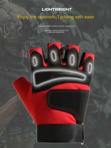 1 Pair Men's Half-Finger Outdoor Sports Cycling Gloves, Thickened & Anti-Slip Palms, For Training