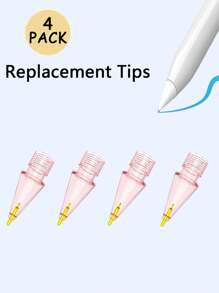 4 Packs Colorful Replacement Tips Compatible With Apple Pencil 2nd Generation, Apple Pencil 1st Generation, Apple Pencil Pro & Apple Pencil USB-C Pen Like Nibs - Multicolor - View 2