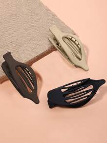 3 件装多功能多色椭圆形发夹，坚固、浓密和稀疏头发友好型优雅发饰，实用又时尚的 ABS 塑料休闲发夹 - 多色 - 查看 4