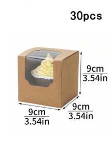 10pcs/20pcs/30pcs Paper Cupcake Boxes, Single Cupcake Containers, Portable Cupcake Stands, Suitable For Bakeries, Weddings, Parties, Gifts