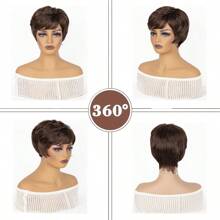 1 pièce Perruque femme européenne et américaine, cheveux courts bouclés, perruque naturelle et volumineuse à boucles micro, perruque synthétique mode pour fête, Halloween, Noël, cosplay, utilisation quotidienne, à la maison ou en sortie