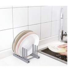 1 pieza Estante multiuso para almacenamiento de cocina, soporte extraíble para ollas y cucharones, escurridor de platos de plástico - Multicolor - Ver 2