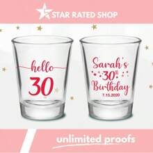 Custom 30th Birthday Shot Glasses, 30th Birthday, Party Favors, Birthday Party Favor, Birthday Shot Glasses, Birthday Shot Glasses (Cu) - Multicolor - View 4