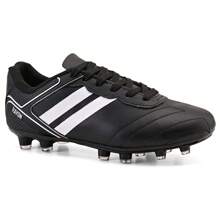 100% Genuine Leather Football Boots - Sturdy Stitched Cleat Field - màu đen - Xem 2