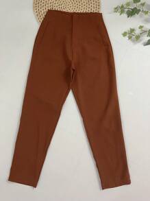 Sullyn_modas High Waist Pants - Marrom Chocolate - View 4