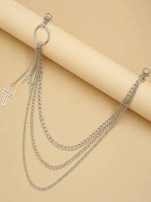 1pc Multi-Layer Cross Pants Chain, Iron Alloy - Multicolor - View 4