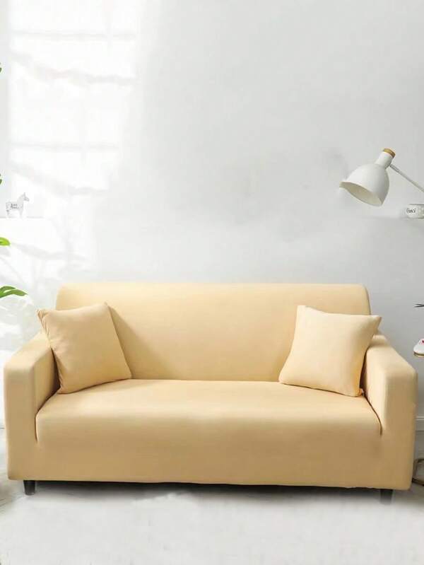 1pc Elastic Solid Color Sofa Cover Set, Includes 1pc Cover For Single/Double/Three-Seat, Modern Minimalist Style Home Decoration, High Elasticity Sofa Protector, All Seasons