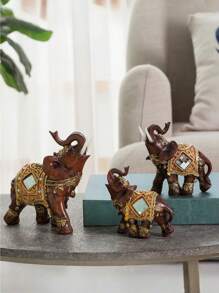 Artisanat en résine d'éléphant, décorations en verre, décorations d'éléphant, éléphants de style européen