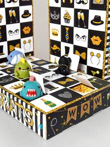 5pcs/1pc Black & Gold Themed Funny Poke Poke Surprise Blind Box, Party Atmosphere Decor 24 Slot Poke Poke Toy Gift Packaging Box, Wedding, Birthday, Anniversary & Holiday 24-Day Countdown Surprise Gift Box, Suitable For Birthday Party, Mother's Day, Summer Wedding, Father's Day, Graduation Season, Retirement Party, Daily & Holiday Party - Black and Gold Theme Hole Music Blind Box - View 6