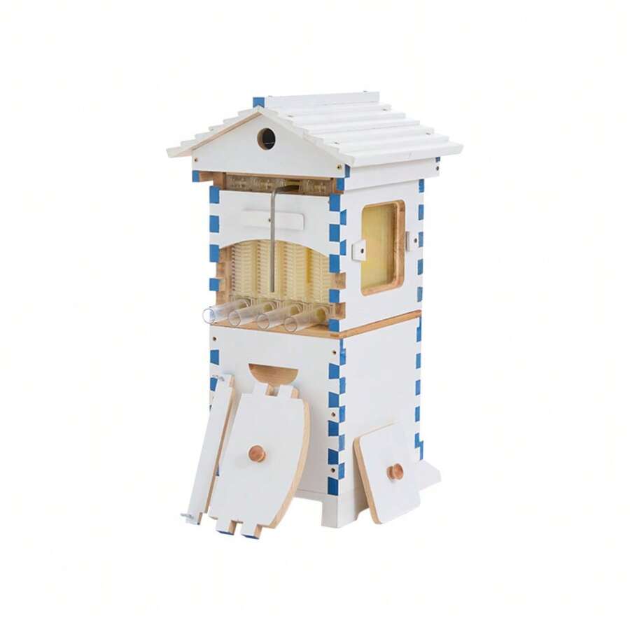 Starter Kit Cedar Bee Box Self-Flowing Honey Design Flow Beehive Bee Hive Boxes Painted White Beehive Mini Bee House - 1 - View 1