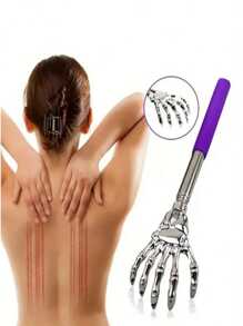 Extendable Back Scratcher, Stainless Steel Portable Telescopic Rubber Handle Back Scratchers For Thanksgiving, Birthday, Christmas Gifts - Multicolor - View 8