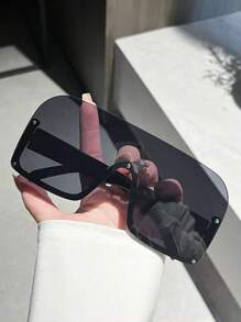 1 对女士/男士时尚黑色半框遮阳板时尚眼镜，高端时尚防护眼镜适合外出、旅行、海滩、节日、驾驶、运动、度假、街头、钓鱼、户外活动、派对