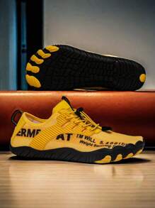 L.S.W.P 男女通用透气水鞋 - 速干、防滑五指水上运动鞋，适合室内健身、举重、瑜伽和户外活动，如海滩、游泳、冲浪和徒步旅行 - 耐用橡胶鞋底、系带闭合、四季皆宜、沙滩鞋 - 黃色 - 查看 7