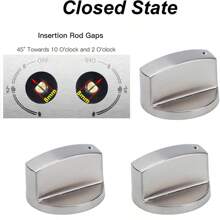 6 Stücke 8mm Herdknöpfe Ersatz, Zinklegierung Kochgeräte Kontrollschalter Metallknöpfe, geeignet für Küchenofen, Gasherd, Mikrowelle (45°-Schalter), einfacher direkter Austausch, ohne Werkzeuge erforderlich