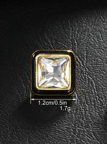 8 pièces/set Boutons carrés en métal avec faux cristaux et pierres précieuses, polyvalents pour chemises, cardigans, pulls, vestes, décoration, artisanat DIY, couture, bijoux, sacs