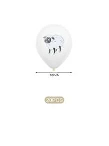 20 piezas de globos decorativos con diseños de ovejas retro impresas para fiestas, cumpleaños y decoración de escenas temáticas