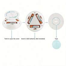 1/3/6 件无线运动传感器 LED 灯，智能无线 COB LED 灯，运动传感器橱柜照明，塑料灯罩，电池供电，带遥控器，适用于衣柜、楼梯、厨房（不含电池） - 白色 - 查看 10