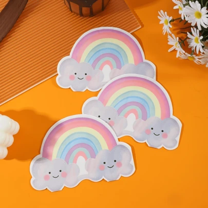 60 chiếc/40 chiếc/20 chiếc, 30*30CM/11,8*11,8IN, Khăn giấy tiệc chủ đề cầu vồng nhiều màu dùng một lần, Thích hợp cho nhiều bữa tiệc chủ đề và sử dụng hàng ngày, Thêm vào không khí ngày lễ