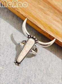 طقم مجوهرات مكون من قلادة وخاتم وأقراط بتصميم غربي عتيق مخصص للنساء، متعدد الألوان لتناسب أي إطلالة