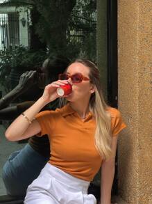 Women's Casual Elegant Polo Neck Shirt BlouseCasualElegantCuteCottonOffice - 查看 3