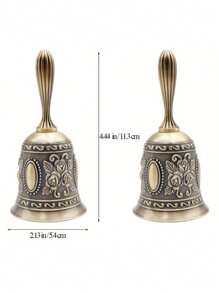 1个优雅黄铜手铃 - 抛光表面 - 适用于婚礼、公告和各种场合，也可用于卧室、旅行、办公室、学校、男孩情人节、女士情人节、圣诞节礼物、房间装饰