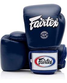 Fairtex BGV1 Leather Black Universal Boxing Gloves - NEW - Blue - View 1