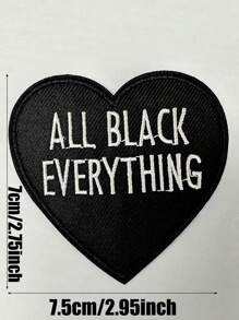 aprille 1PC "ALL BLACK EVERYTHING" Embroidered Iron On Patches For Clothing Jeans Jacket Embroidery Heart Applique Clothes Sticker Eagle Armband Stripes Badge