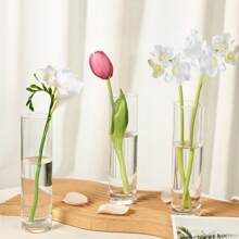 Tomnk 15/30/50pcs Glass Vases For Centerpieces, 7.5in Slim Flower Vases Wedding Table Decor For Single Rose Vases Bulk, Home Aesthetic Desk Decor, Party Decorations, Mother's Day Decor, Ideal Mother's Day Gift - 透明 - 查看 2