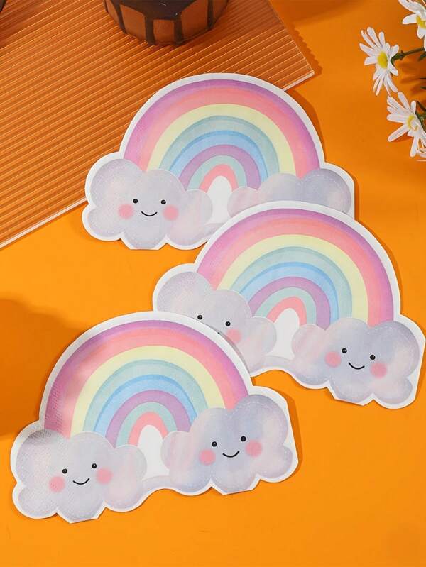 60pcs/40pcs/20pcs, 30*30CM/11.8*11.8IN, Disposable Colorful Rainbow Theme Party Paper Napkins, Suitable For Various Theme Parties And Daily Use, Adds To Holiday Atmosphere