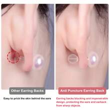 KMEOSCH 20/50/100 件舒适防水柔软耳环后盖耳环别针后盖，柔软透明耳环后盖替换件，适用于 DIY 珠宝制作配件 - 無色 - 查看 4