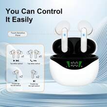 Auriculares inalámbricos verdaderos LIFEBEE con cancelación de ruido ENC, auriculares intrauriculares con micrófono, control de volumen, batería de litio recargable, compatibles con teléfonos celulares, auriculares de apertura posterior para deportes y ejercicio - Unitalla - Ver 6