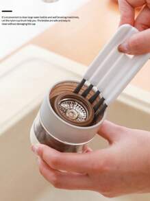 1pc/5pcs/10pcs Multi-Functional Bendable Handle Cup Cleaning Brush, Household Groove Crevice Brush, Grout Cleaning Brush, No Dead Angle Cup Brush - Multicolor - View 2