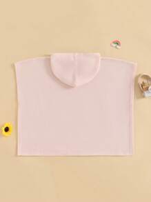 Traje de baño para niños, toalla de baño con capucha para niños pequeños, ropa de playa sólida para niñas y niños - Rosa - View 2