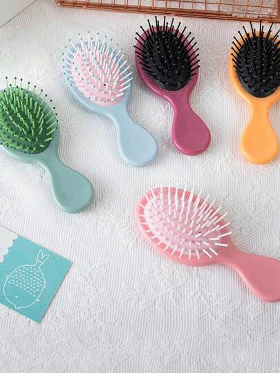1pc Short Air Cushion Comb, Massage Comb, Air Bag Comb, Fluffy Anti-Static Mini Air Cushion Comb, Portable Compact Air Cushion Comb, Cute Mini Air Cushion Comb, Short Handle Styling Comb, Hair Brush, Student Hair Brush, Women Hair Comb, Suitable For Party, Dance, Daily, Travel, School Carry
