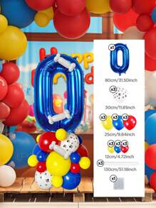 Set de 25 piezas que incluye: Globos con números del 0 al 9 de 32" en rojo/azul/dorado/rosa, Globos de látex con diseño de pata de perro de 12", Globos de látex mixtos de 10" en rojo, amarillo y azul, y Globos largos blancos con forma de hueso de perro. Adecuado para cumpleaños, aniversarios y eventos celebrativos. - Multicolor - Ver 34