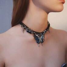 New Arrival European & American Style Sweet & Goth Sexy Butterfly Shape Unique Fashion Choker Necklace With Gem, For Women - Multicolor - View 8