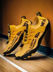L.S.W.P 男女通用透气水鞋 - 速干、防滑五指水上运动鞋，适合室内健身、举重、瑜伽和户外活动，如海滩、游泳、冲浪和徒步旅行 - 耐用橡胶鞋底、系带闭合、四季皆宜、沙滩鞋 - 黃色 - 查看 15