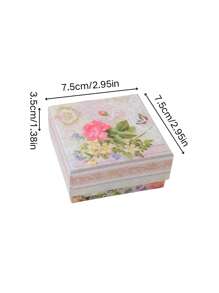 1pc Minimalist Peony Printed Jewelry Gift Box Organizer (Jewelry Not Included) - Multicolor - View 8