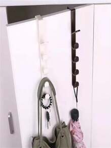 Bedroom Door Hanger, Clothes Hanging Rack, Over The Door Plastic Home Storage, Organization Hooks, Purse Holder For Bags Rails.Behind The Door Hooks No-Drill Wall Hanging Coat Rack Gods On The Door Hanging Bracket Wall Hanging Sub Strong Non-Marking Clothes Cap Coat Hooks Mother's Day,Gift For Mom,Gift For Mother