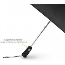 Totes Auto Open/Close Windproof Compact Large Golf Umbrella With UV And Water Repellant Protection - Black - View 1