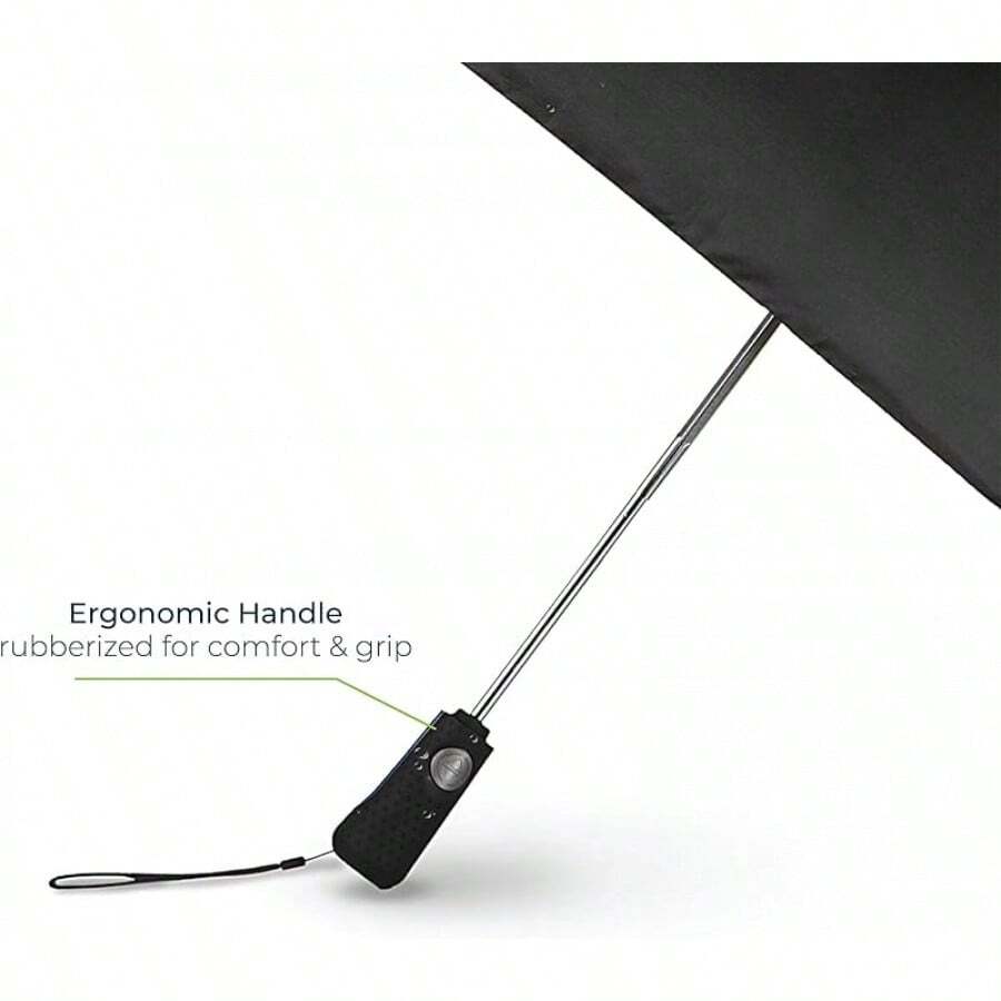 Totes Auto Open/Close Windproof Compact Large Golf Umbrella With UV And Water Repellant Protection - Black - View 1