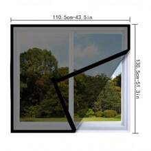 1pc Self Adhesive Anti-Mosquito Window Screen Window Screen Mesh, Anti-Mosquito Insect Screen Window Mesh, Simple Installation No-Drill Self-Adhesive Type, Household Screen Window Invisible Mesh Easy To Clean Detachable - Black Web Black Edge - View 4