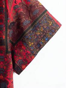 Men's Casual Patchwork Print Short Sleeve Shirt