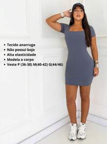 Women's Short Dress Kit With 2 Basic Casual Tube Short Sleeve Comfortable - 黑色和灰色 - 查看 3