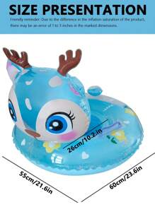 1pc Kids Pool Swim Seat Chair, Cute Inflatable Floating Pool Seat With Dual Handles, Swimming Ring For Children, Baby Underarm Floating Circle, Summer Swimming