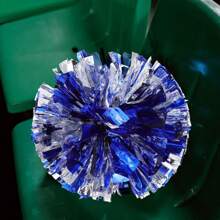 1~3pices,Cheerleading Pom Pom Bulk Football Game Cheerleader Pompoms Plastic Cheering Hand Flowers With Handle For Sports Dance Match Team Cheerleading ,Cheerleading Pom Poms And Large Cheerleader Hair Bow For Girl, Cheer Pompoms Foil Pompoms Hand Flowers For Adults, Party Dance Sports - Blue - View 4