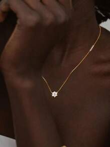 S925 Sterling Silver Necklace 18K Gold Plated Six Clawed Cubic Zirconia Choker Chain Necklace For Women,Stacked Jewelry Daily Wear - Necklace - View 8