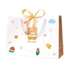 Bolsa de regalo con diseño de oso de dibujos animados, cinta, adecuada para festivales, cumpleaños, fiestas, empaque de regalo diario, bolsa de empaque del Día de San Valentín