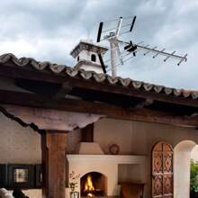 Antena para TV Exterior Aérea HDTV de Largo Alcance, Amplificación de Señal, Alta Definición, Recepción de Alta Calidad, Instalación Rápida y Sencilla, Compatible con TDT - Tipo de Enchufe A USA (110-127V) - Ver 2