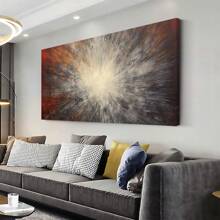 Canvas Wall Art Radiant Burst Modern Abstract Painting 1.5-Inch Framed Picture Living Room Bedroom Office Home Decoration High Quality Print On Canvas - 24x48x1.5in-framed - View 2